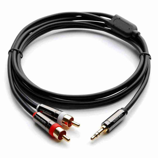 LXINDIA AUX Cables CABLESETC Pro Series AUX to RCA Cable  Black 5 Meters
