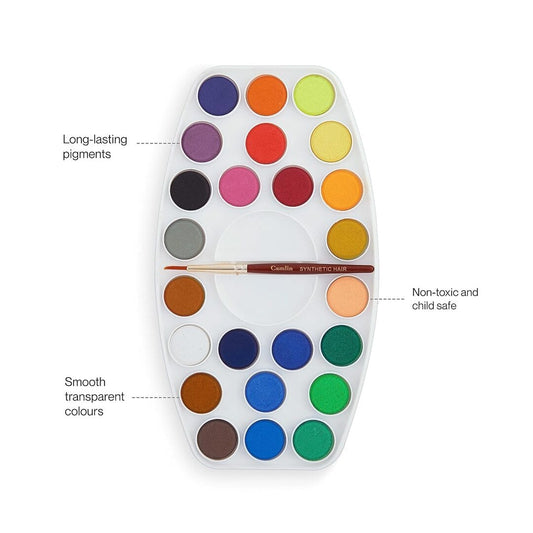 LXINDIA Water colour Camel Student Water Color Cake Set 24 Shades Pack of 2