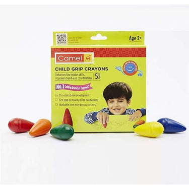 LXINDIA Crayons Camlin Camel Child Grip Crayon Set Multicolor (Pack of 5)