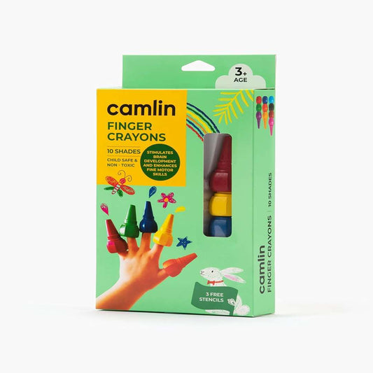 LXINDIA Crayons Camlin Camel Finger Grip Crayons - 10 Shades