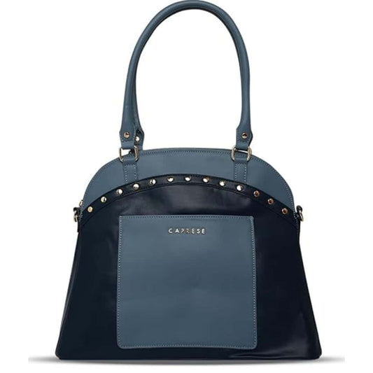 LXINDIA Bag CAPRESE SHELBY SOLID POWDER BLUE FAUX LEATHER LARGE SATCHEL HANDBAG