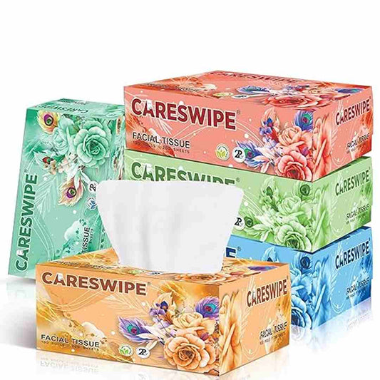 LXINDIA Tissue Careswipe 2 Ply facial Tissue Paper 500 Pulls 1000 Sheets