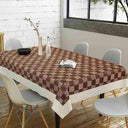 LXINDIA Table Cloth CASA NEST PVC Table Cover (Beige and Brown) Squares