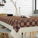 LXINDIA Table Cloth CASA NEST PVC Table Cover (Beige and Brown) Squares