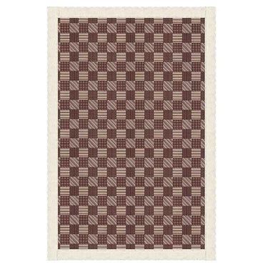 LXINDIA Table Cloth CASA NEST PVC Table Cover (Beige and Brown) Squares