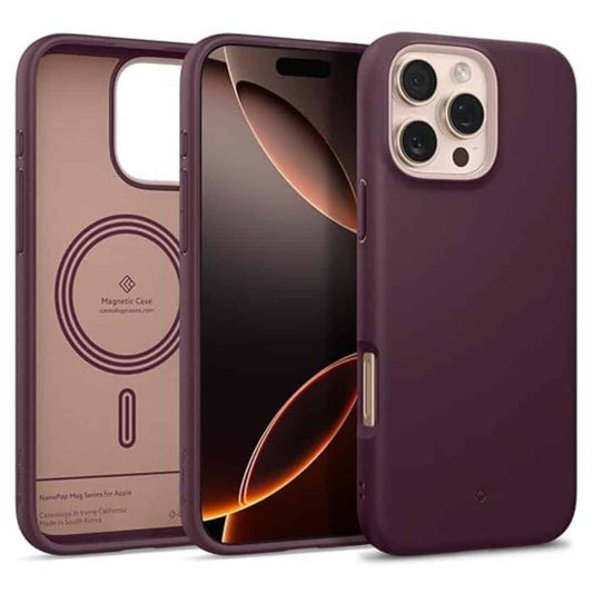 LXINDIA Protection Covers CASEOLOGY by Spigen Nano Pop Mag for iPhone 16 Pro Case ( Burgundy Bean)