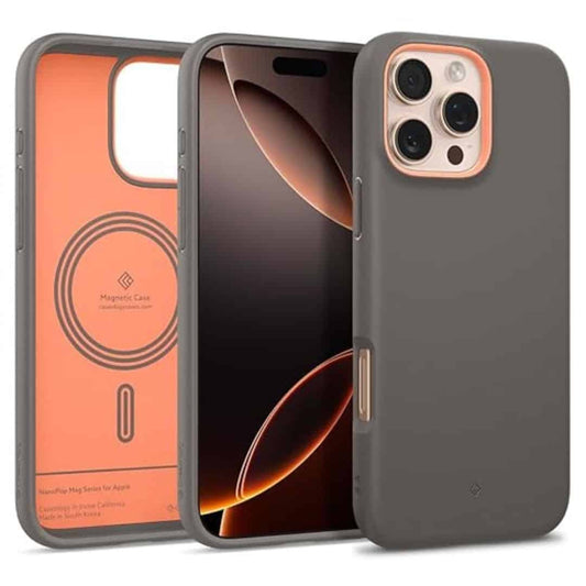 LXINDIA Protection Covers CASEOLOGY by Spigen Nano Pop Mag for iPhone 16 Pro Case (Papaya Gray)