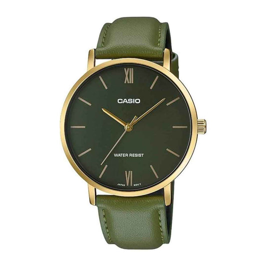LX INDIA Analog Watch Casio Analogue Men's Watch (Green Dial Green Colored Strap)