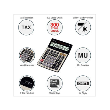 LX INDIA Calculators Casio DJ-240D Plus 300 Steps Check and Correct Premium Desktop Calculator (14 Digit)