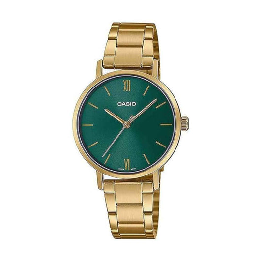 LX INDIA Analog Watch Casio Enticer Ladies Analog Green Dial Women LTP-VT02G-3AUDF