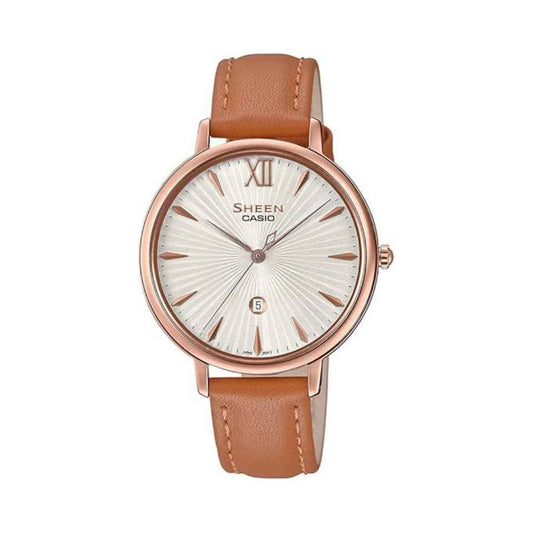 LX INDIA Analog Watch Casio SHEEN Analog White Dial Women's Watch - SHE-4534PGL-7AUDF