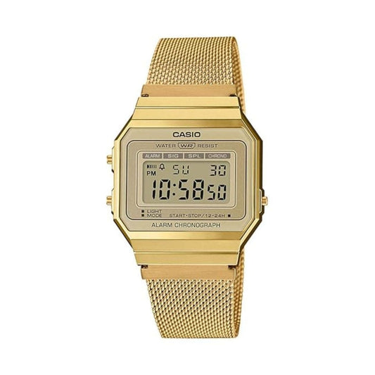 LX INDIA Digital Watches Casio Vintage A700WMG-9ADF Digital Gold Dial Unisex Watch Gold Metal Strap