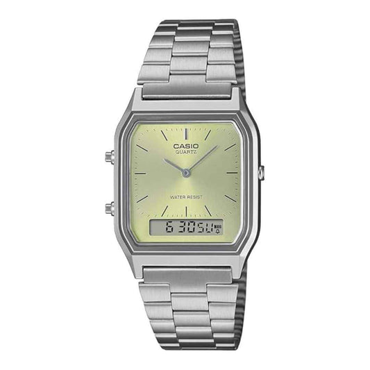 LX INDIA Analog Watch Casio Vintage Analog-Digital Green Dial Unisex