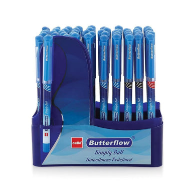 LXINDIA Pens Cello Butterflow Ball Pen Set Pack of 5 35 Blue 15 Black and 5 Red