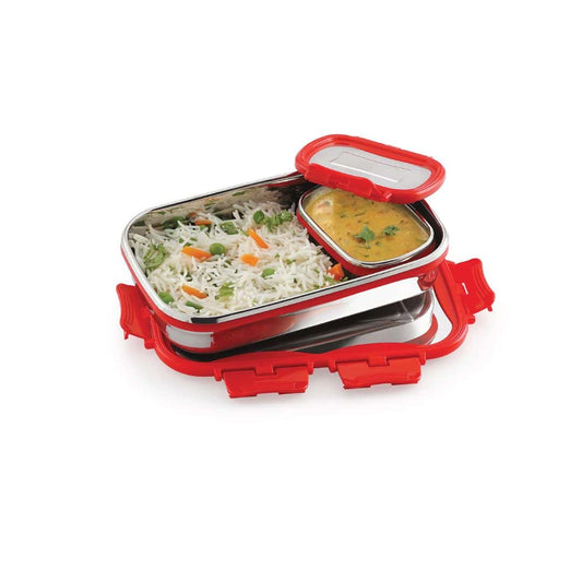 LXINDIA Containers CELLO Click it Steel Insulated Lunch Box 1024ml(Red)