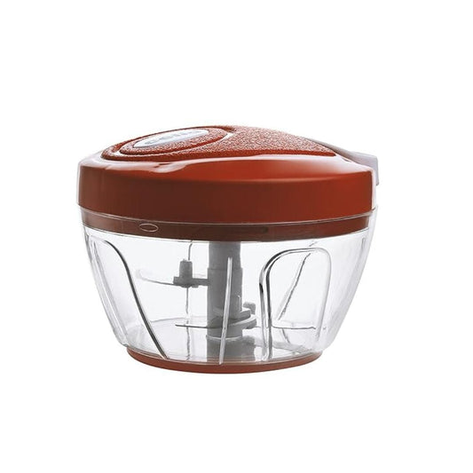 LX INDIA Chopper Cello Fine Grind Multy Utility Polypropylene Chopper with 3 Blades, Small(450ml) Brick Red