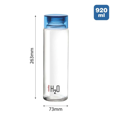 LXINDIA bottle CELLO H2O Glass Fridge Water Bottle(Blue)