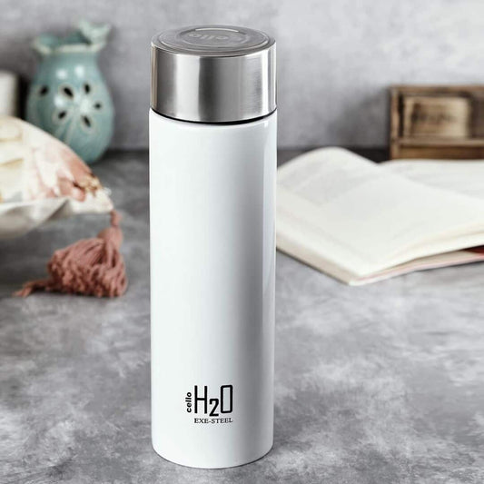 LXINDIA bottle CELLO H2O Stainless Steel Water Bottle White
