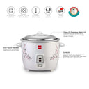 LXINDIA Rice cooker Cello Iris Rice Cooker 1.8 Liter Electric Rice Cooker 700 Watt