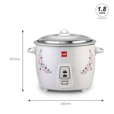 LXINDIA Rice cooker Cello Iris Rice Cooker 1.8 Liter Electric Rice Cooker 700 Watt