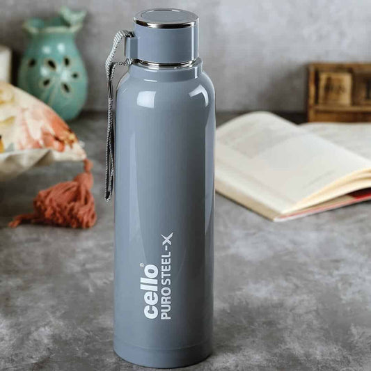 LXINDIA bottle Cello Puro Steel X Benz 900 730ml Gray