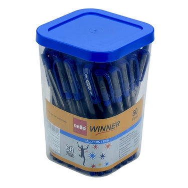 LXINDIA Pens Cello Winner Assorted Ball Pen Set Pack of 60 (50 Blue 7 Black 3 Red ink)