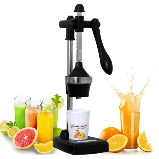 LX INDIA CItrus Juicer CHEFWARE Aluminum Instant Hand Press Citrus Fruits (Juice Pro Black)