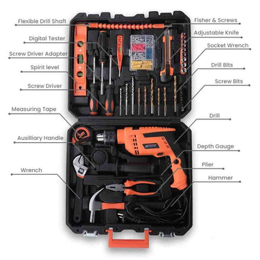 LXINDIA Drill Kit Cheston 13mm Drill Kit 750W Powerful Impact Drill Machine Kit