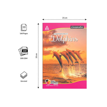 LXINDIA Note Book Classmate Unruled Long Book 160 Pages (Pack Of 2)