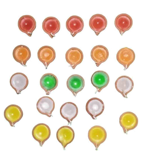 LXINDIA Candle Multicolor Clay Pot Wax Candles, Light Diya Candles, Diwali Candle