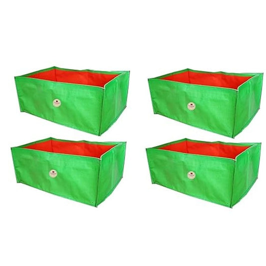 LX INDIA Grow Bags cocogarden Green Grow Bags 18X12X9 inch (Pack of 4) | HDPE UV Protected