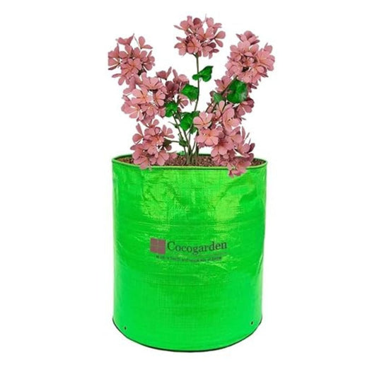 LX INDIA Grow Bags COCOGARDEN HDPE UV Protected Green Round Shaped Grow Bags 12X12 inch (Pack of 1) | Plant Bags
