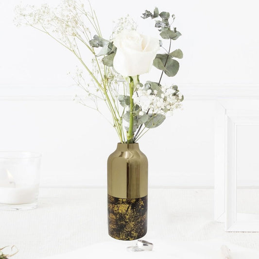 LX INDIA vases COCOVEY Mason Gold Metal 18CM Elegant Flower Vase