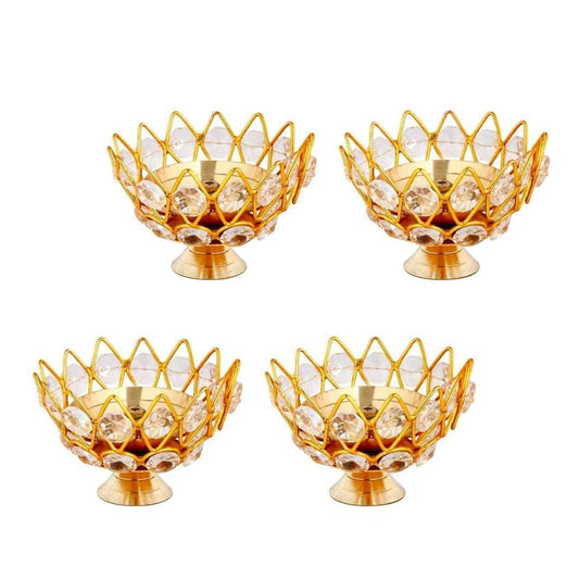 LX INDIA Diyas Collectible India Diwali Diya Crystal Round Akhand Diya