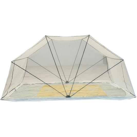 LX INDIA Mosquito Nets Comfort Mosquito Net Foldable Poly Cotton Mosquito Net (5 x 6 1/4- Ivory- Queen Bed Size)