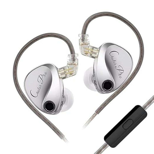 LX INDIA MicroPhone Concept Kart KZ Castor Pro in Ear Monitor with Mic Harman Target (Silver)