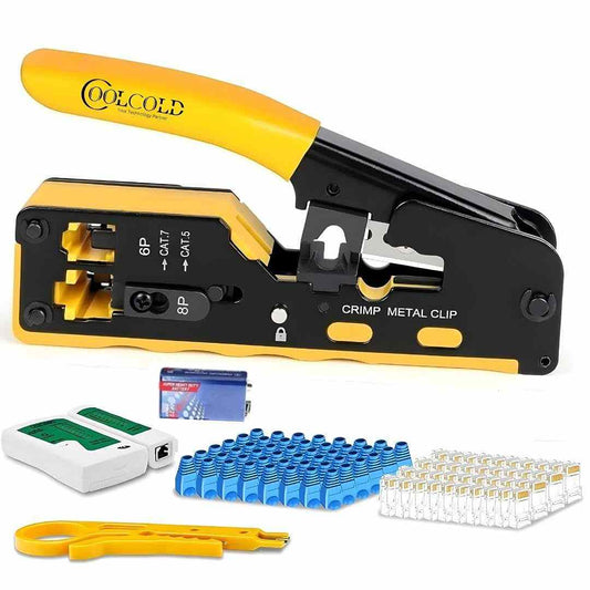 LX INDIA crimping tools COOLCOLD RJ45 Crimping Tool Kit – All-in-One Passthrough Ethernet Crimper
