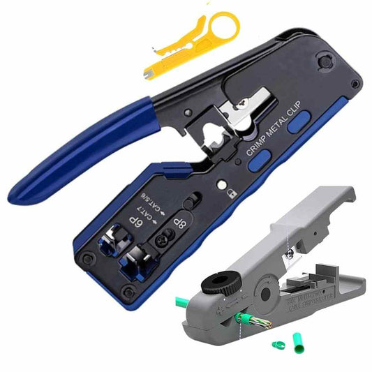 LX INDIA crimping tools COOLCOLD RJ45 Crimping Tool, Pass Through Cat5E/Cat7 Multifunctional Crimp Tool