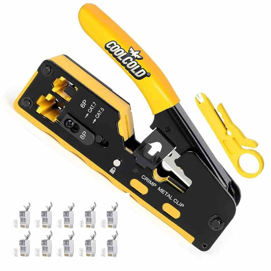 LX INDIA crimping tools COOLCOLD RJ45 Crimping Tool with 10Pcs Cat7 Connectors