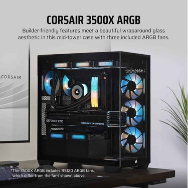 LXINDIA Cabinets CORSAIR 3500X ARGB PC Case 3X CORSAIR (Black)