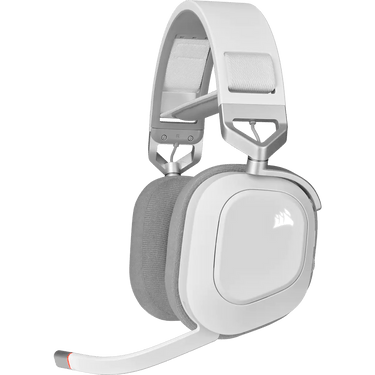 LXINDIA headphone CORSAIR HS80 RGB WIRELESS Premium Gaming Headset with Spatial Audio — White