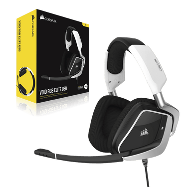 LXINDIA headphone Corsair VOID RGB ELITE USB Premium Gaming Headset with 7.1 Surround Sound — White (AP)