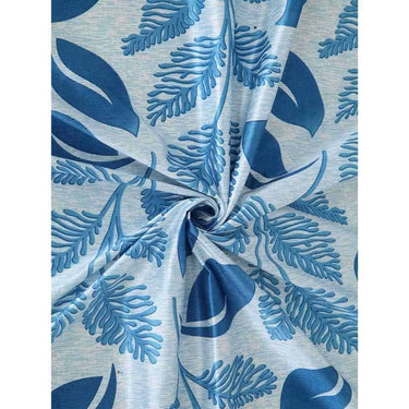 LXINDIA Curtains Cortina 2 Piece Floral Design Panel Eyelet Polyester Door Curtains 7 Feet Blue