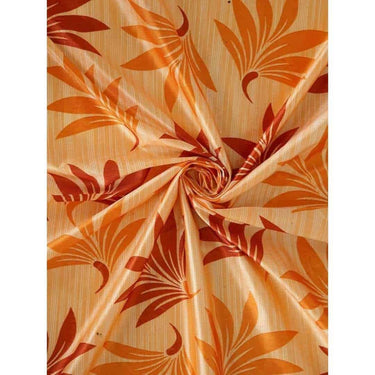 LXINDIA Curtains Cortina 2 Piece Floral Design Panel Eyelet Polyester Door Curtains 7 Feet Orange