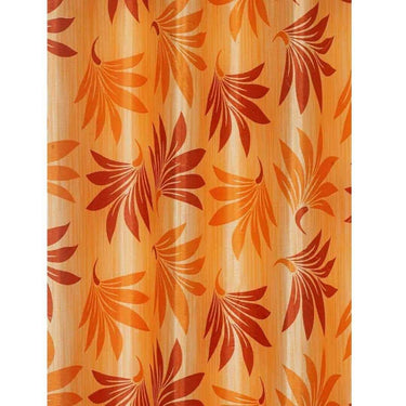 LXINDIA Curtains Cortina 2 Piece Floral Design Panel Eyelet Polyester Door Curtains 7 Feet Orange