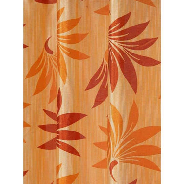 LXINDIA Curtains Cortina 2 Piece Floral Design Panel Eyelet Polyester Door Curtains 7 Feet Orange