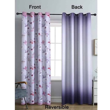 LXINDIA Curtains Cortina Double Sided Printed Blackout Curtains 9 Feet White Heather