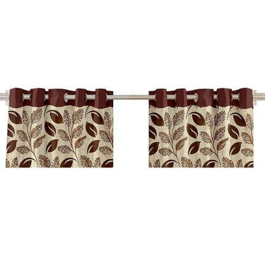 LXINDIA Curtains Cortina Modern Printed Polyester Eyelet Door Curtain Pack of 2 ( Brown) 9 Feet