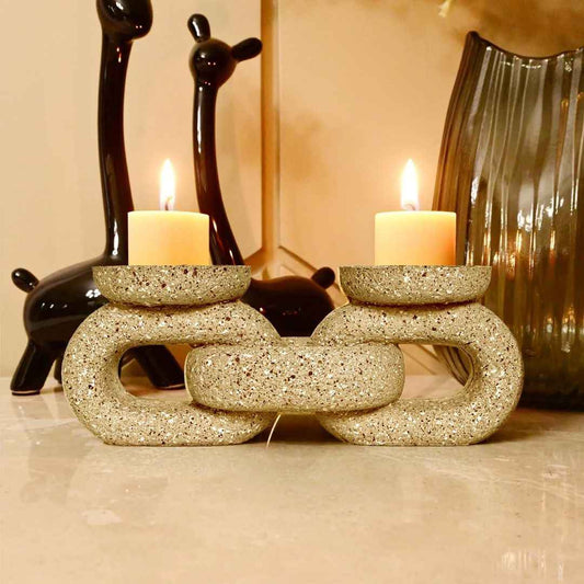 LX INDIA Candle Holders Cortina Resin Candle Holder Statue for Home Decor (Yellow)