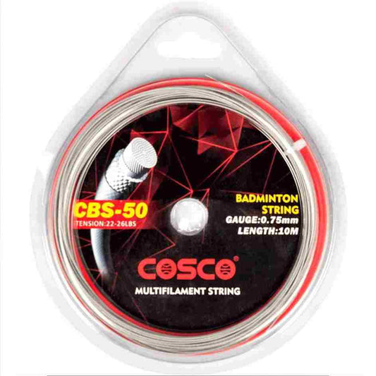 LX INDIA Badminton Strings Cosco Alloy Steel CBS-50 Badminton String, White pack of 2